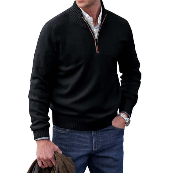 Men's Cashmere Zip Sweater