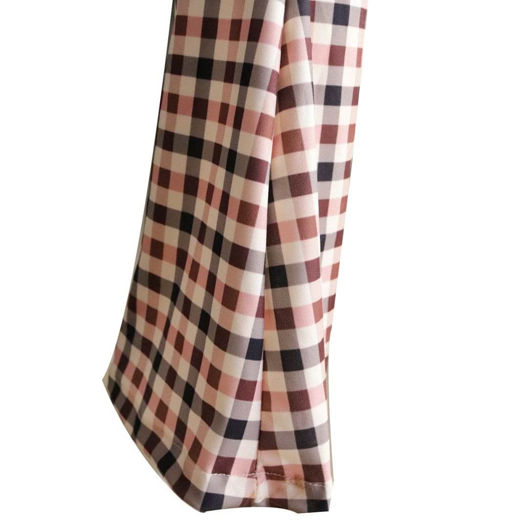 Checkered Flare Trousers - Chic and Modern