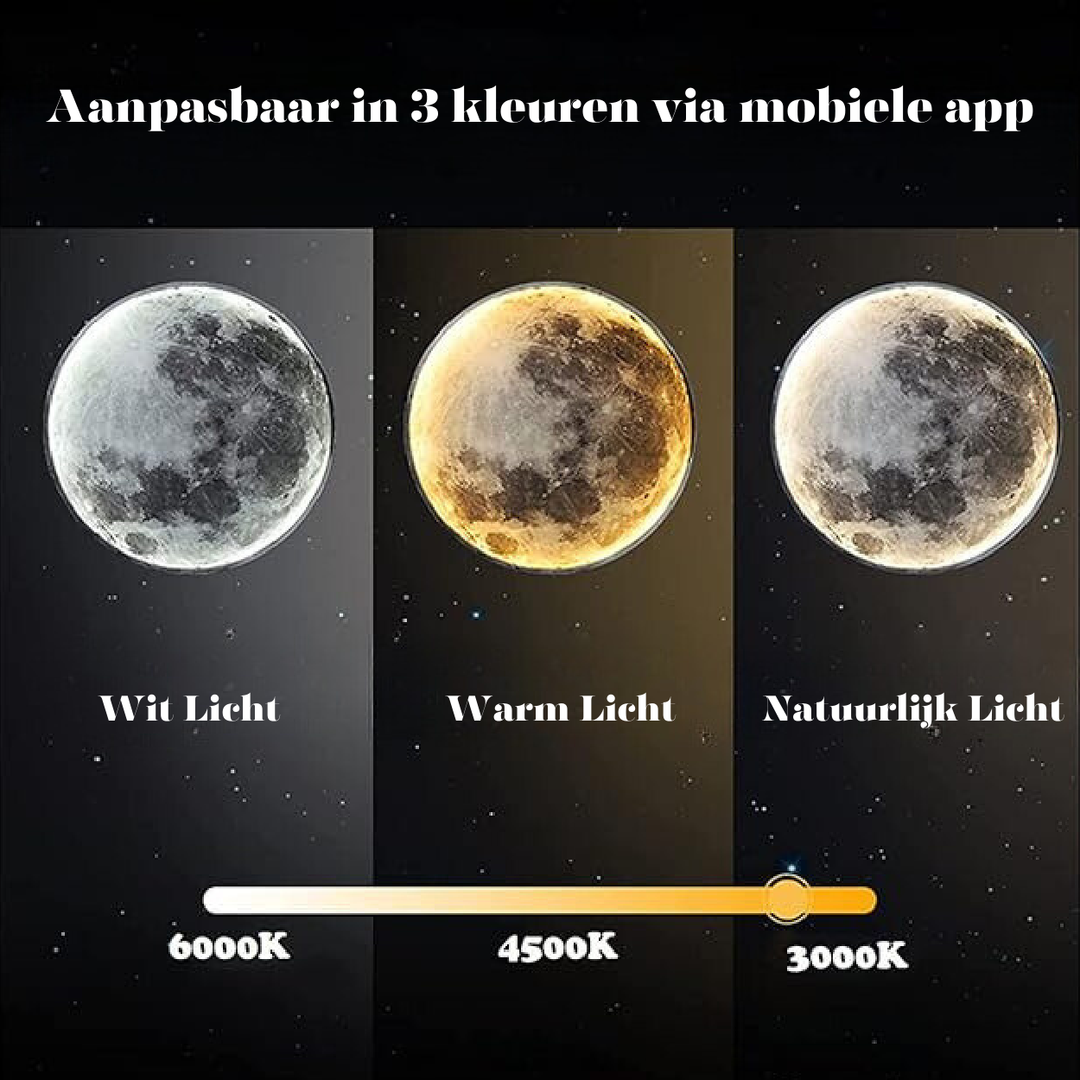 "Lunar LED Moon Lamp casting warm glow, simulating a full moon. Enhances home decor. Adjustable brightness and eco-friendly."