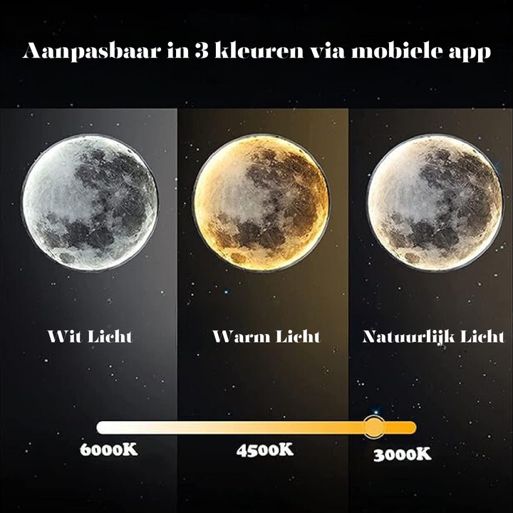 "Lunar LED Moon Lamp casting warm glow, simulating a full moon. Enhances home decor. Adjustable brightness and eco-friendly."