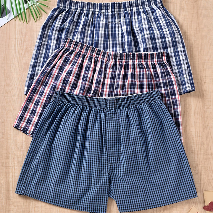 "Men's 100% cotton boxers with modern plant print, showcasing stylish comfort and breathability for daily wear."