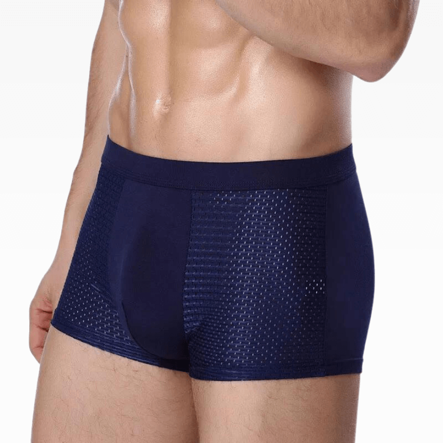"Men's bamboo boxer shorts, soft and breathable, in multiple colors. Ideal for all seasons and ultimate comfort."
