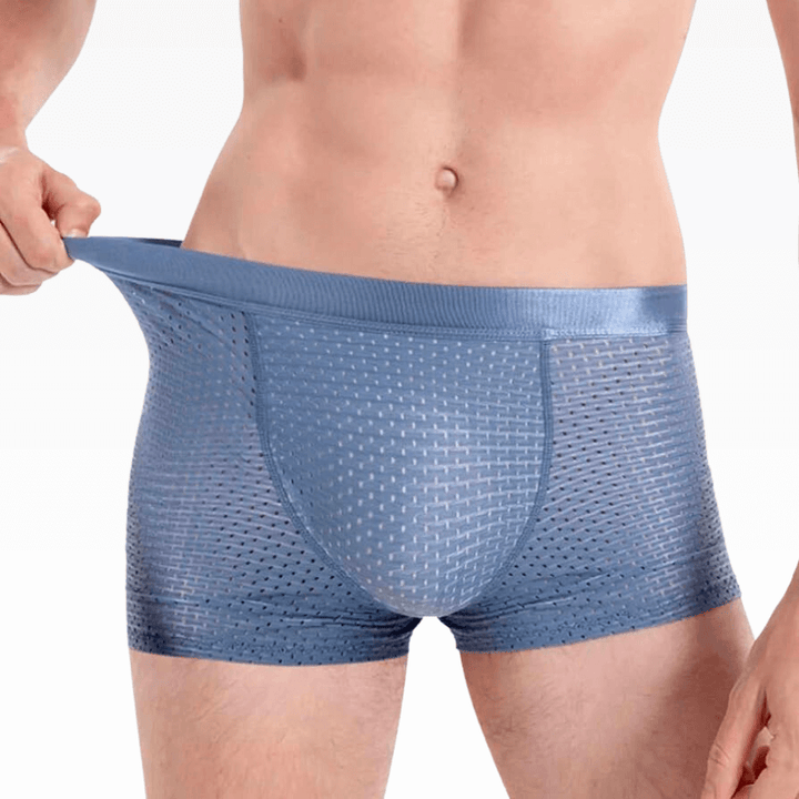"Men's bamboo boxer shorts, soft and breathable, in multiple colors. Ideal for all seasons and ultimate comfort."