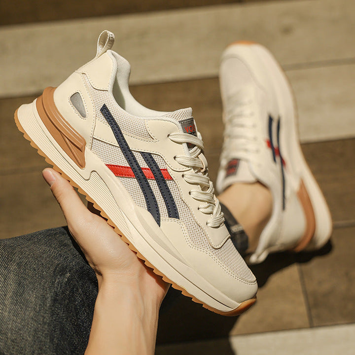 "Men's breathable mesh running shoes with rubber sole, featuring a mesh upper for ventilation and a durable rubber outsole."