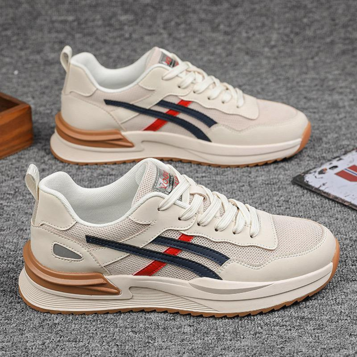 "Men's breathable mesh running shoes with rubber sole, featuring a mesh upper for ventilation and a durable rubber outsole."