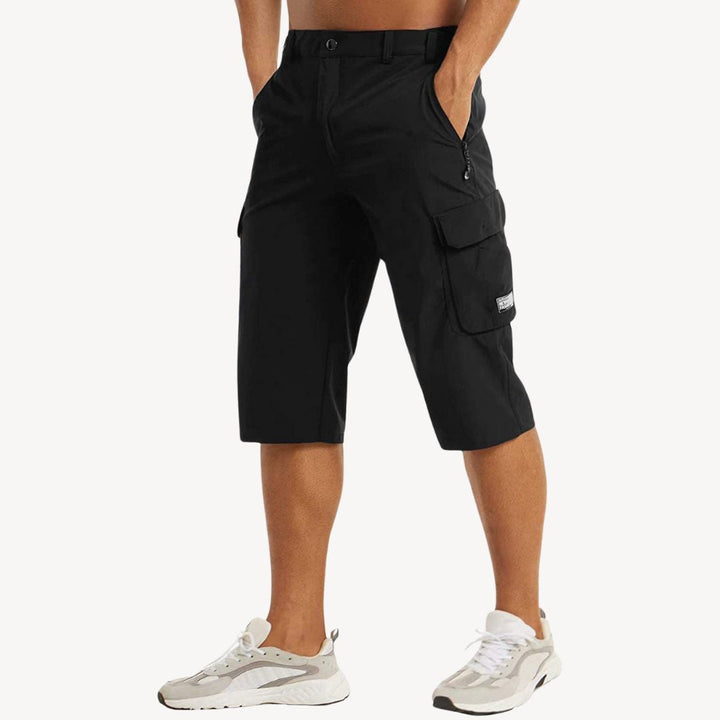 Men's Cargo Capri Pants, durable 3/4 trousers, featuring multiple spacious pockets, relaxed fit, perfect for outdoor activiti
