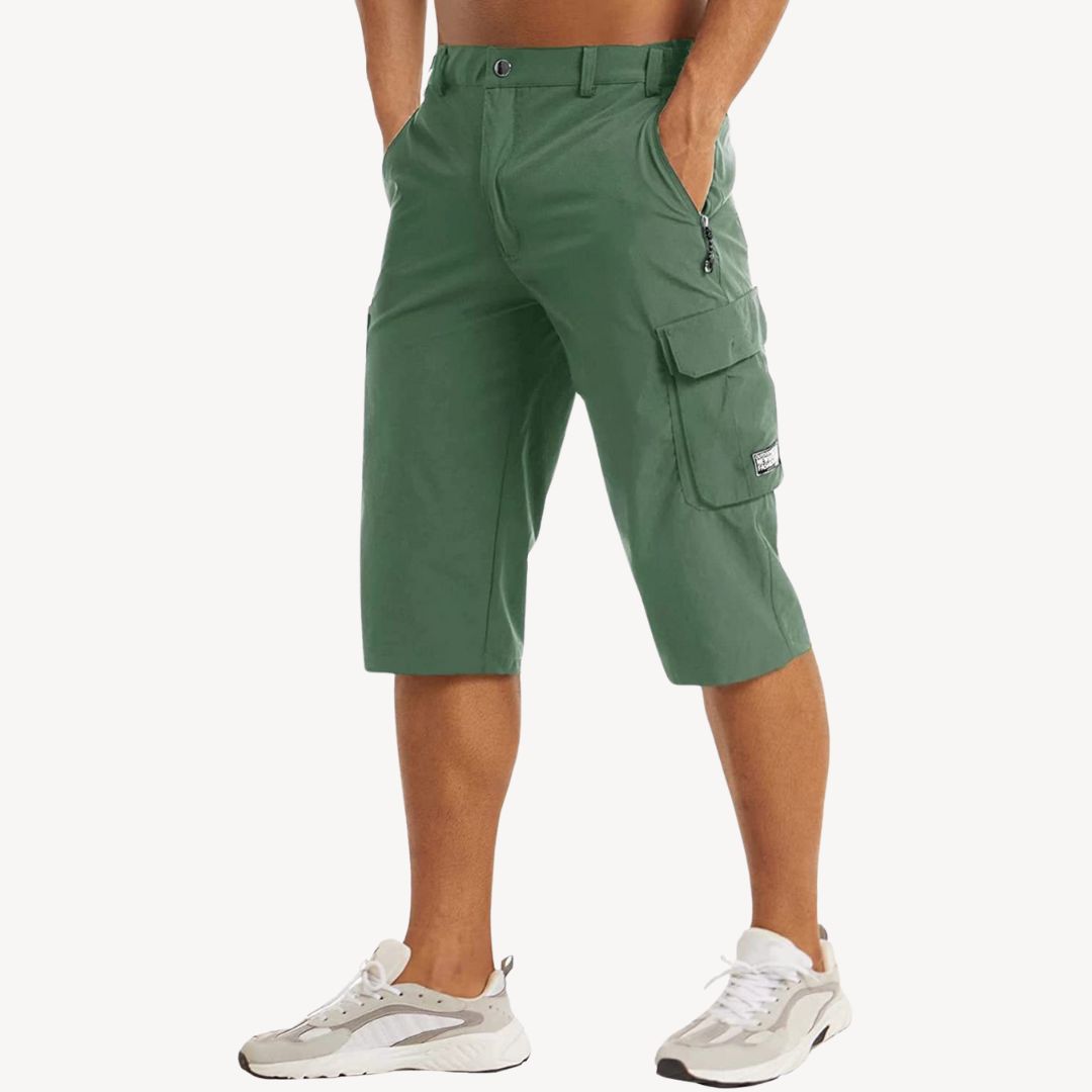 Men's Cargo Capri Pants, durable 3/4 trousers, featuring multiple spacious pockets, relaxed fit, perfect for outdoor activiti