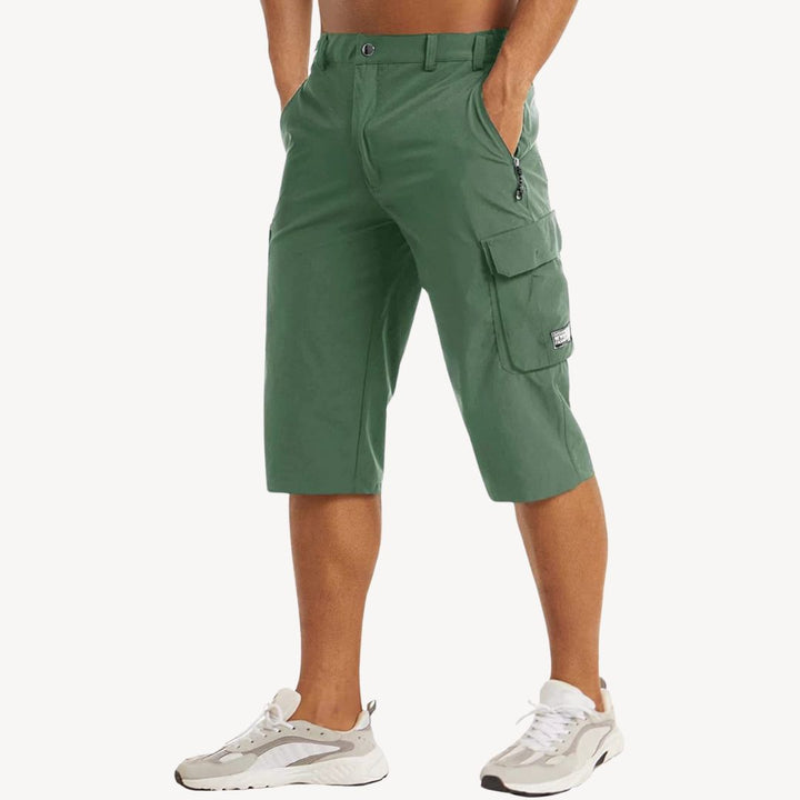 Men's Cargo Capri Pants, durable 3/4 trousers, featuring multiple spacious pockets, relaxed fit, perfect for outdoor activiti