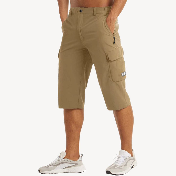 Men's Cargo Capri Pants, durable 3/4 trousers, featuring multiple spacious pockets, relaxed fit, perfect for outdoor activiti