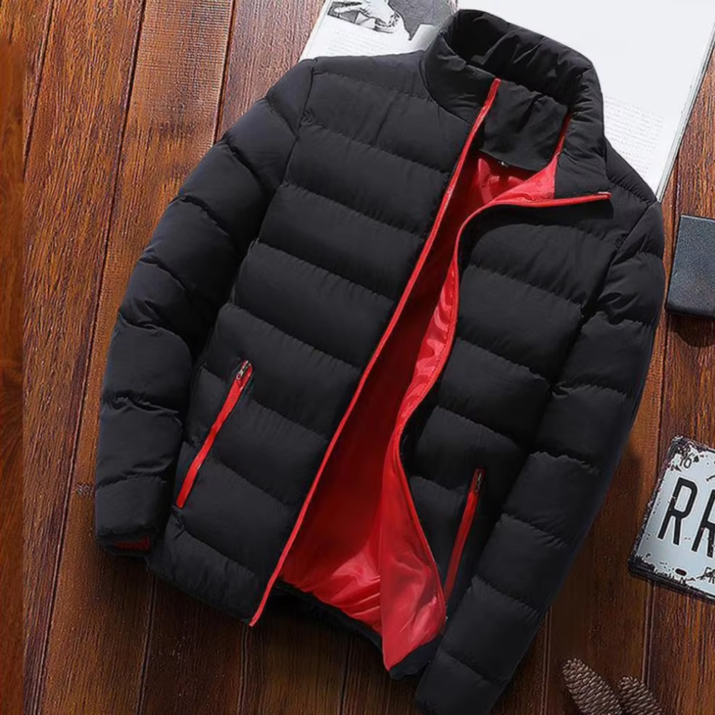 Men's casual quilted puffer jacket, lightweight insulated, autumn/winter coat in versatile colors with chic quilted design.