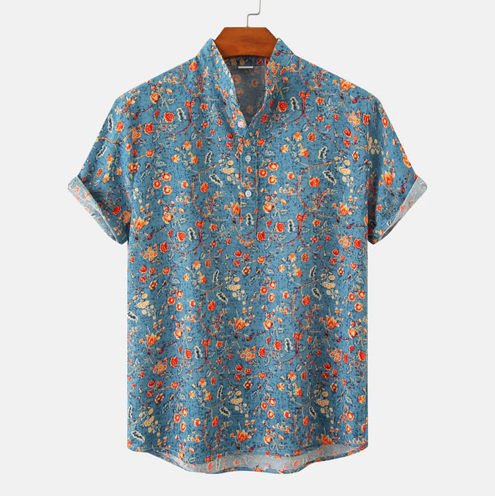 "Men's casual shirt with unique design, vibrant colors, and modern style for comfort and flair in any casual setting"