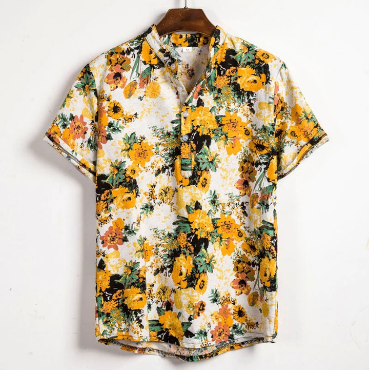 "Men's casual shirt with unique design, vibrant colors, and modern style for comfort and flair in any casual setting"