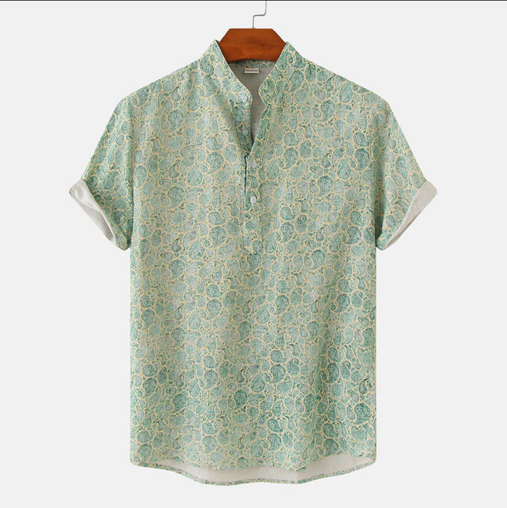 "Men's casual shirt with unique design, vibrant colors, and modern style for comfort and flair in any casual setting"