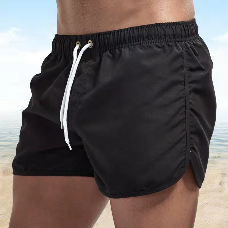 Men's casual swim shorts with adjustable waistband, relaxed fit, and versatile style, perfect for beach and pool days.