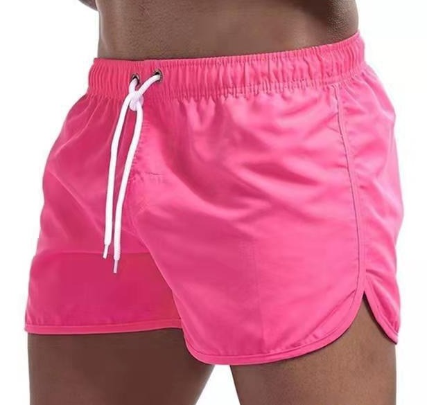 Men's casual swim shorts with adjustable waistband, relaxed fit, and versatile style, perfect for beach and pool days.