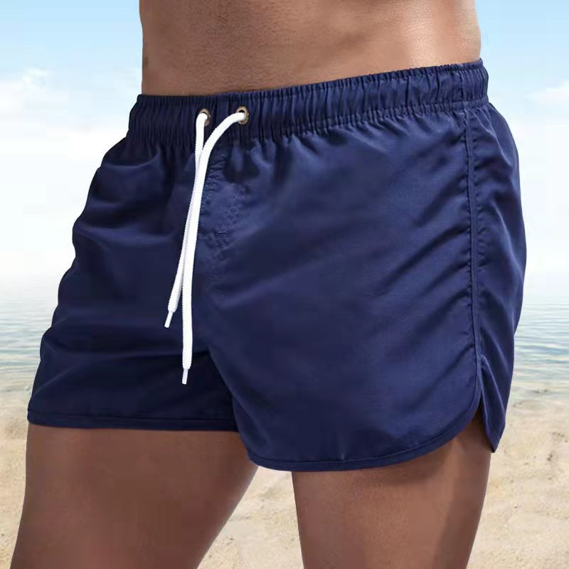 Men's casual swim shorts with adjustable waistband, relaxed fit, and versatile style, perfect for beach and pool days.