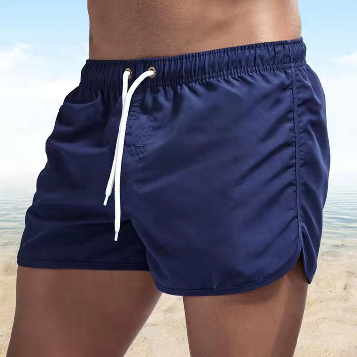 Men's casual swim shorts with adjustable waistband, relaxed fit, and versatile style, perfect for beach and pool days.