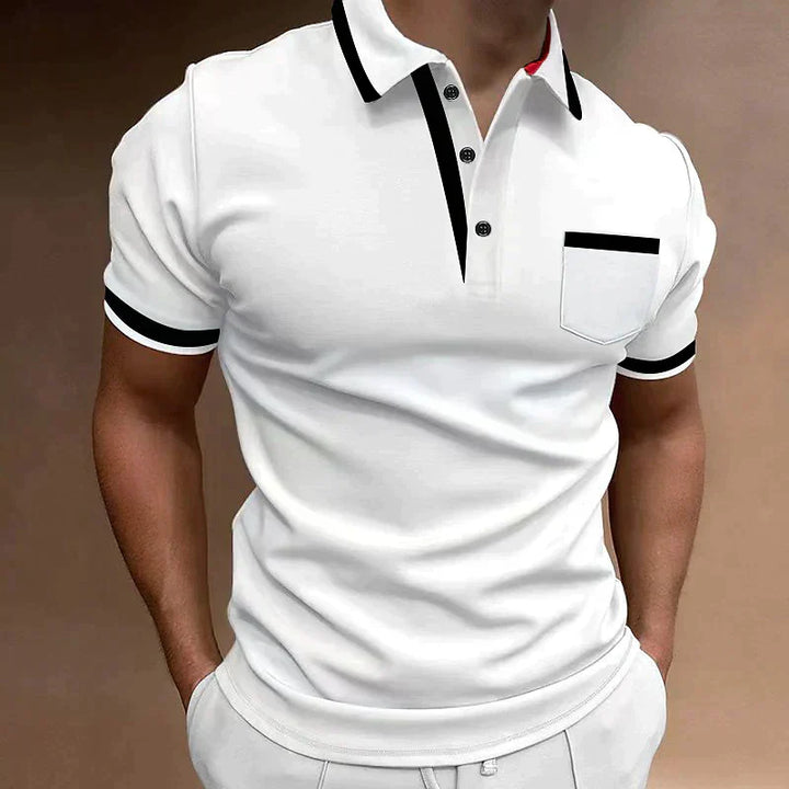 "Men's classic casual polo shirt, refined fit, versatile timeless design, ideal for business or casual wear, in soft fabric."