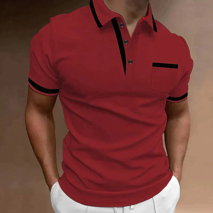 "Men's classic casual polo shirt, refined fit, versatile timeless design, ideal for business or casual wear, in soft fabric."