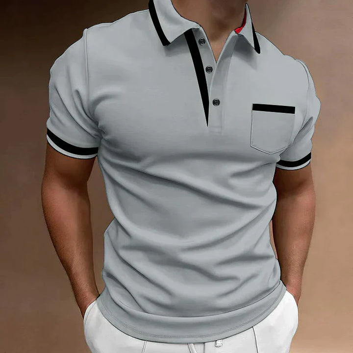 "Men's classic casual polo shirt, refined fit, versatile timeless design, ideal for business or casual wear, in soft fabric."