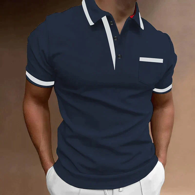 "Men's classic casual polo shirt, refined fit, versatile timeless design, ideal for business or casual wear, in soft fabric."