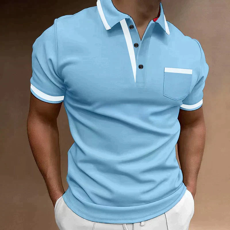 "Men's classic casual polo shirt, refined fit, versatile timeless design, ideal for business or casual wear, in soft fabric."