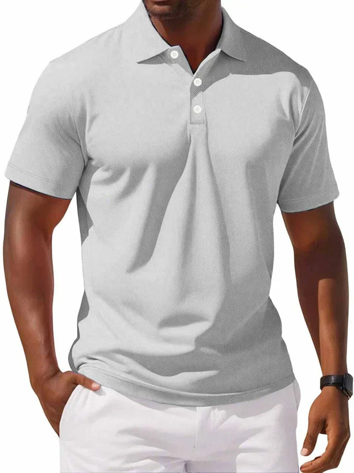 "Men's Classic Cotton Polo Shirt in blue, 100% cotton, classic fit, soft breathable fabric, versatile for casual wear."