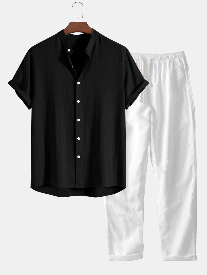 "Men's Classic Summer Short Set, stylish coordinated outfit with breathable fabric for effortless chic summer look."