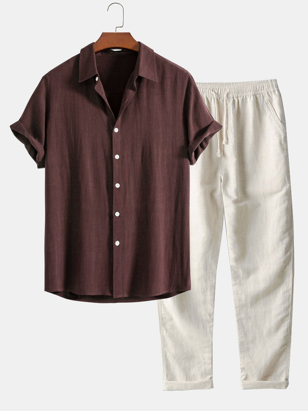 "Men's Classic Summer Short Set, stylish coordinated outfit with breathable fabric for effortless chic summer look."