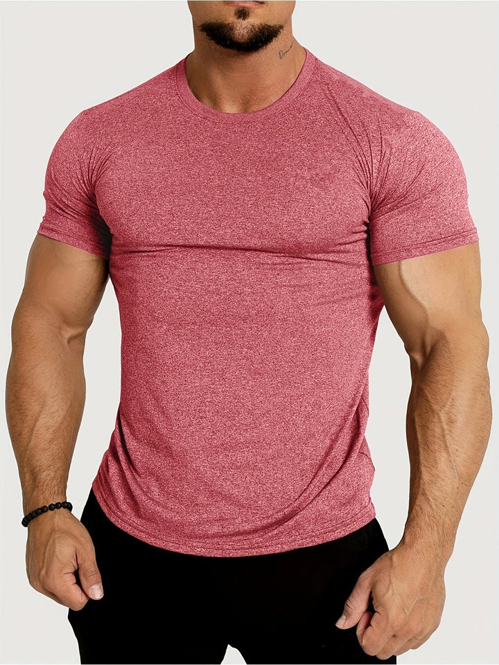 "Men's Cotton Slim Fit T-Shirt: Breathable, snug fit, stylish design in multiple colors for versatile wear."