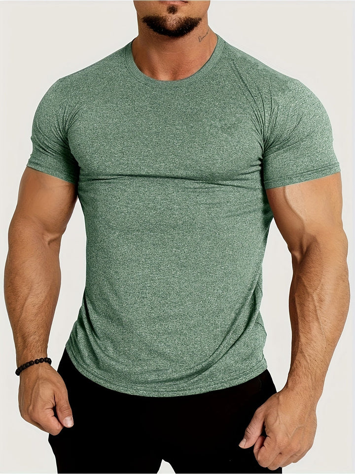 "Men's Cotton Slim Fit T-Shirt: Breathable, snug fit, stylish design in multiple colors for versatile wear."