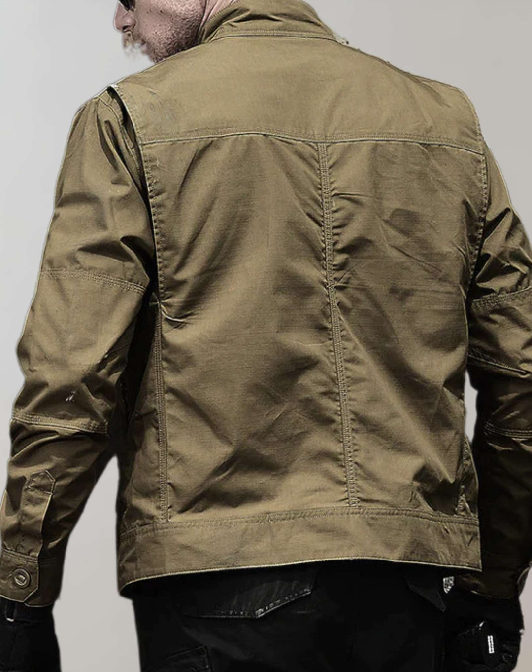 "Men's Cotton Summer Jacket, stylish and comfortable, Army Green, front view with sleek design for modern casual wear."