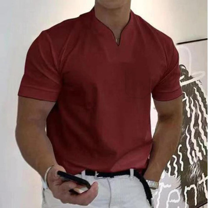 "Men's elegant casual polo shirt, timeless design, showcasing a refined style in a versatile and comfortable fit."