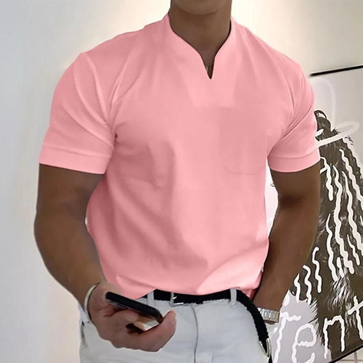 "Men's elegant casual polo shirt, timeless design, showcasing a refined style in a versatile and comfortable fit."