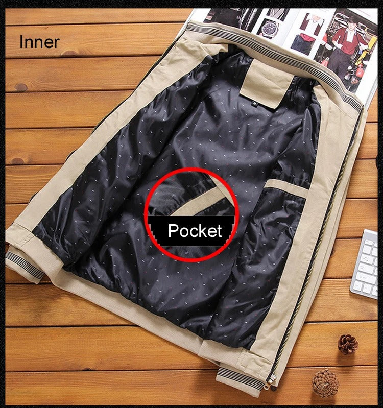 "Men's Konstantin lightweight jacket, water and wind resistant, stylish design, zip closure, perfect for fall weather."