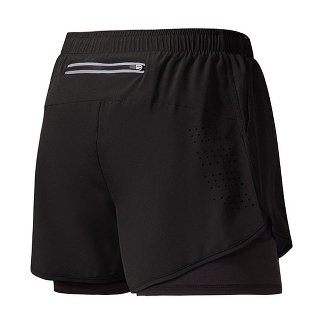 Men’s lightweight quick-drying running shorts with secure zip pockets, breathable fabric, ideal for jogging and gym workouts.