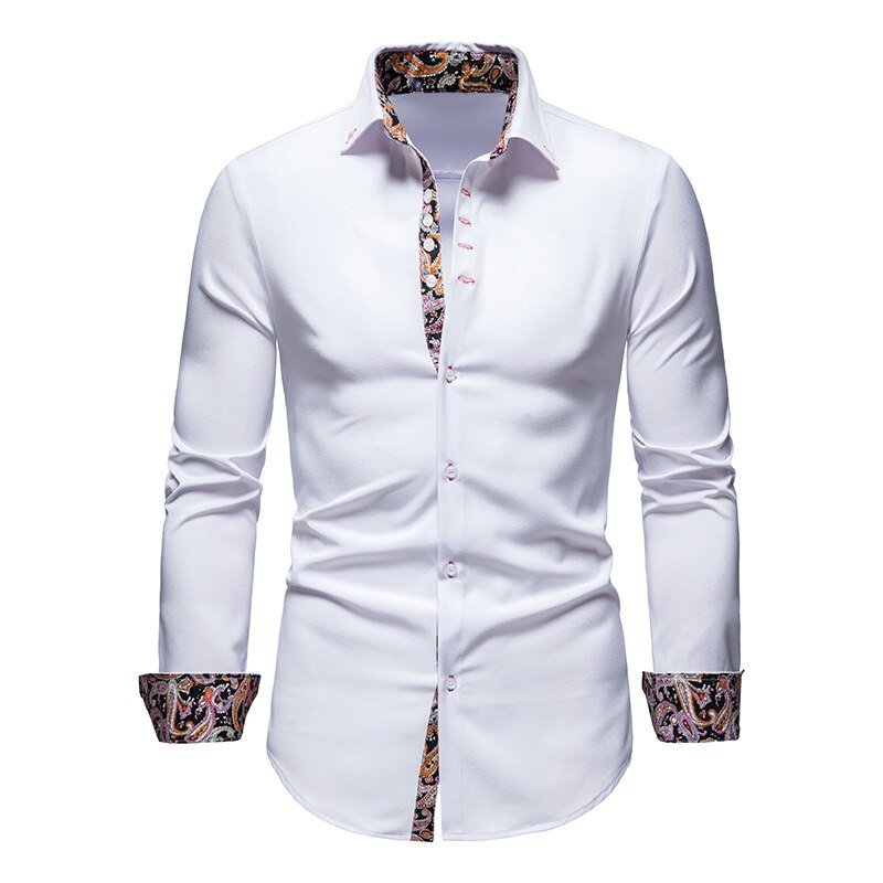 "Men's modern stylish long sleeve shirt in elegant design, perfect for casual and formal occasions, available in classic colo