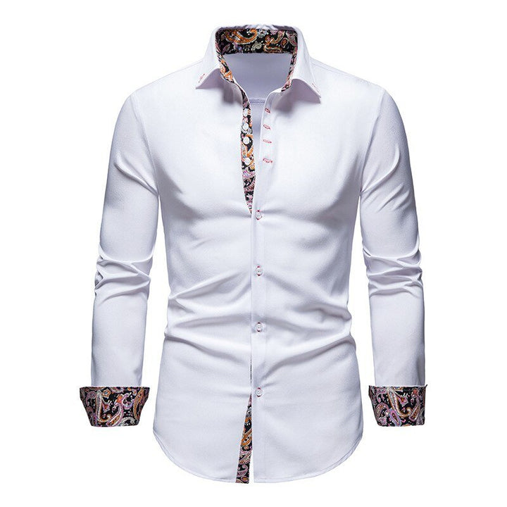 "Men's modern stylish long sleeve shirt in elegant design, perfect for casual and formal occasions, available in classic colo
