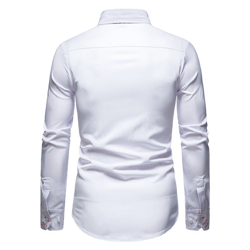 "Men's modern stylish long sleeve shirt in elegant design, perfect for casual and formal occasions, available in classic colo