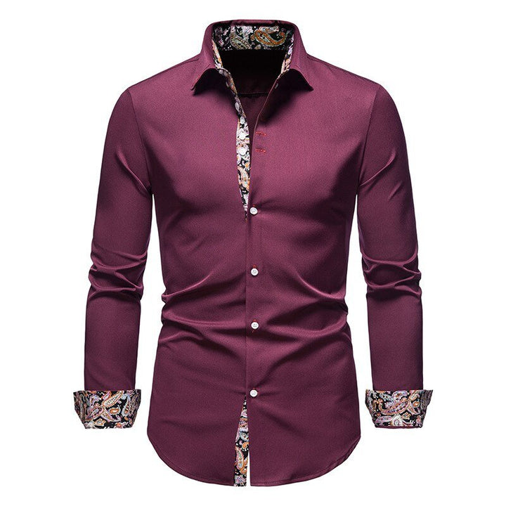 "Men's modern stylish long sleeve shirt in elegant design, perfect for casual and formal occasions, available in classic colo
