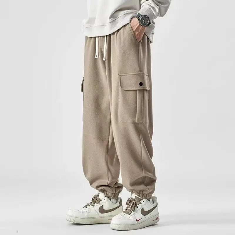 Men's Palermo Sweatpants in soft cotton blend, shown with cargo pockets and elastic waistband for comfort and style.