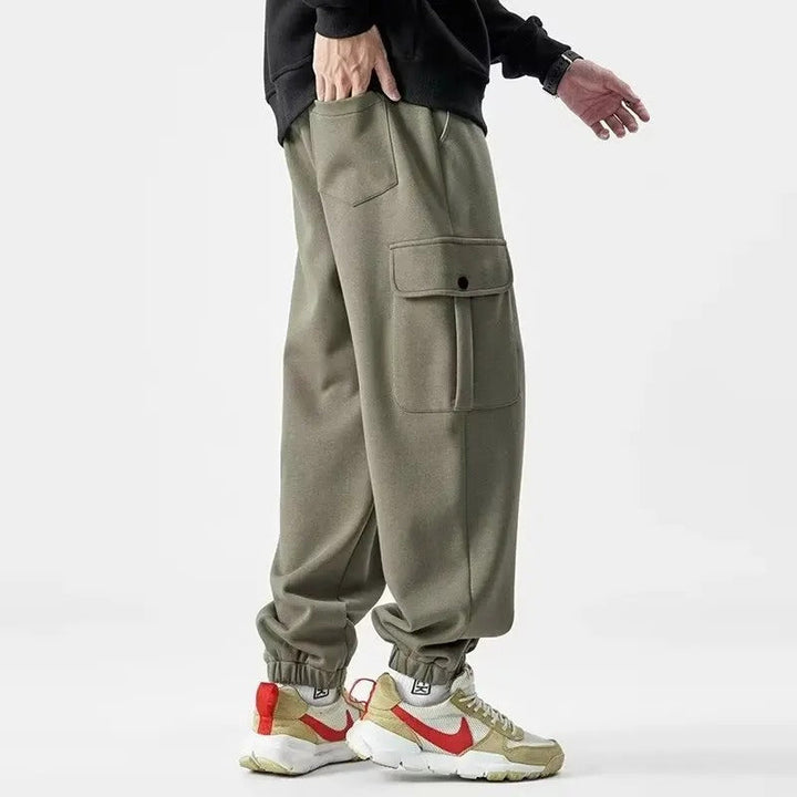 Men's Palermo Sweatpants in soft cotton blend, shown with cargo pockets and elastic waistband for comfort and style.