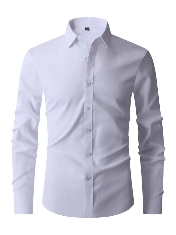 Men's semi-formal long sleeve shirt, structured fit, versatile design, suitable for business and casual occasions.