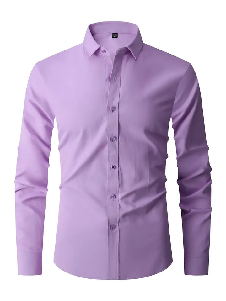Men's semi-formal long sleeve shirt, structured fit, versatile design, suitable for business and casual occasions.