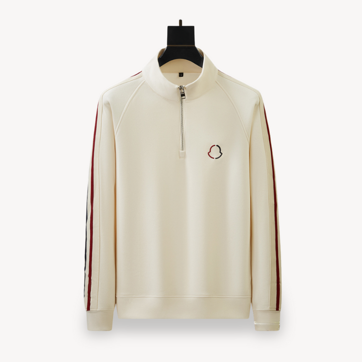 Men's stylish cotton tracksuit set with zip-up hoodie and joggers in neutral colors; perfect for casual wear and lounging.