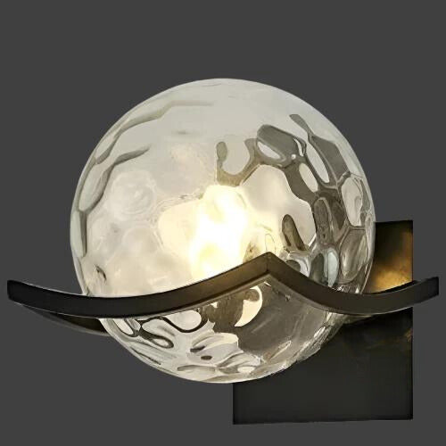 "Modern LED wall lamp with sleek glass finish, ideal for contemporary home decor and energy-efficient lighting."
