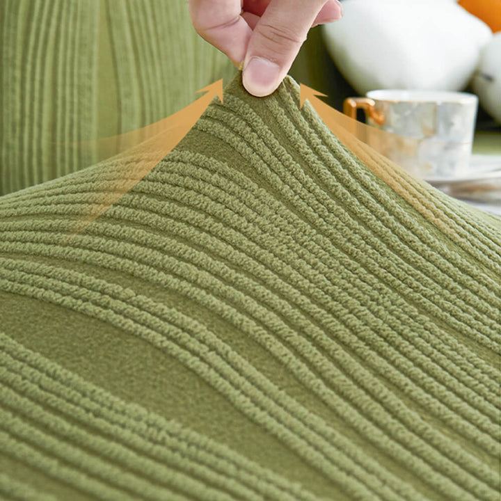 Pet-friendly jacquard stretch sofa cover in stylish design, protects against scratches and complements any decor.