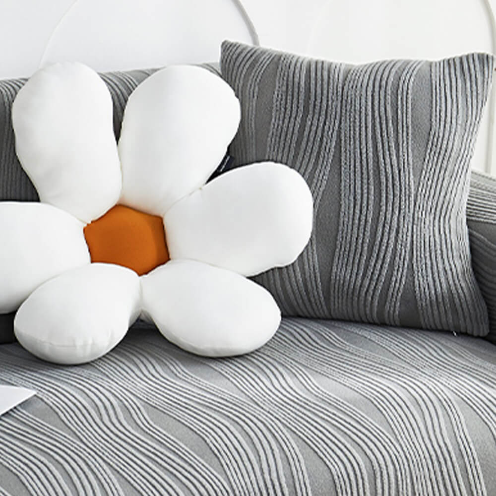 Pet-friendly jacquard stretch sofa cover in stylish design, protects against scratches and complements any decor.