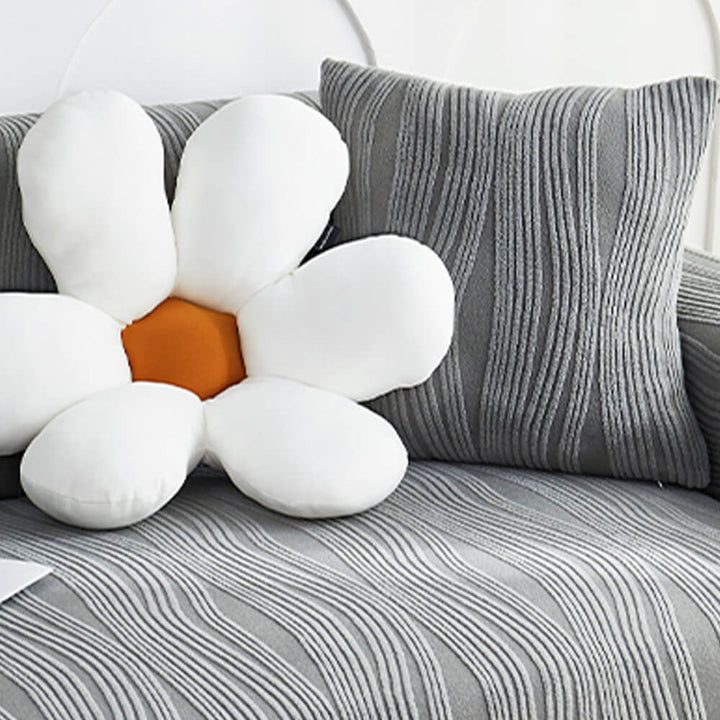 Pet-friendly jacquard stretch sofa cover in stylish design, protects against scratches and complements any decor.