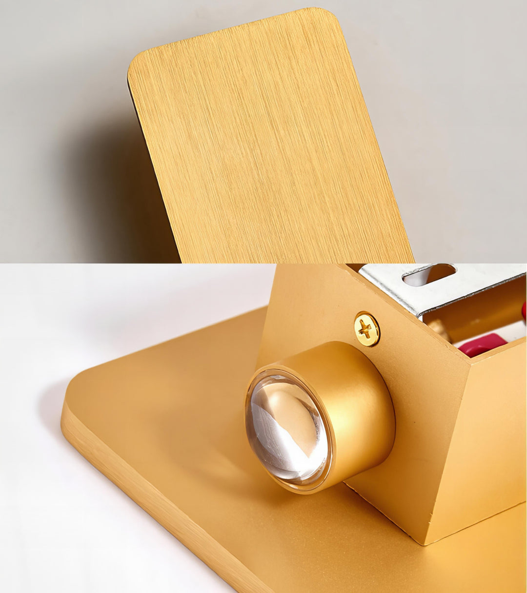 "Sleek indoor LED wall lamp with a modern rectangular design, featuring smooth finishes and warm illumination for elegant dec